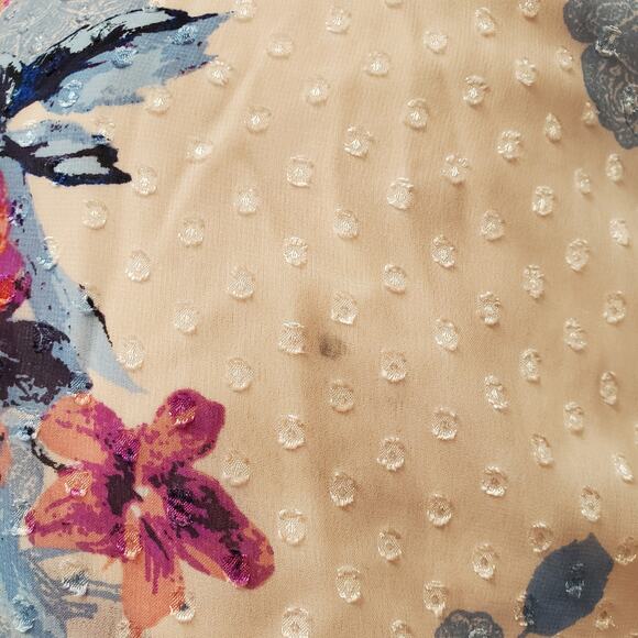 Daniel Rainn Pink Sheer Boho Floral Shirt Top Size M - Picture 11 of 11